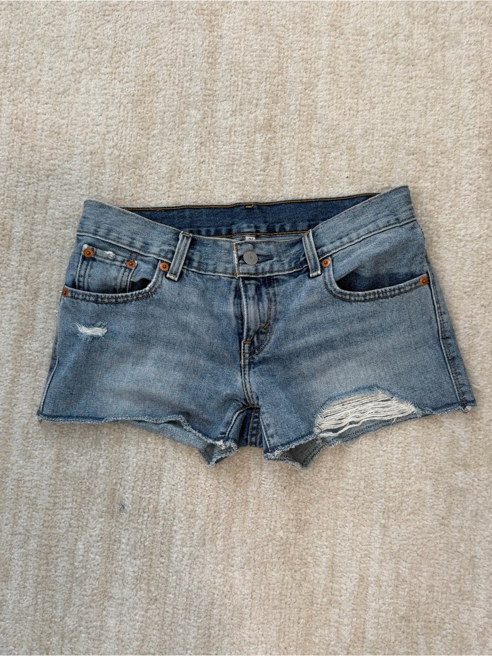 Levi's Light Blue Distressed Women's Denim Shorts
